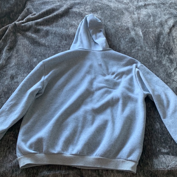 Oversized Grey Zip-Up Hoodie Size L - Picture 2 of 2